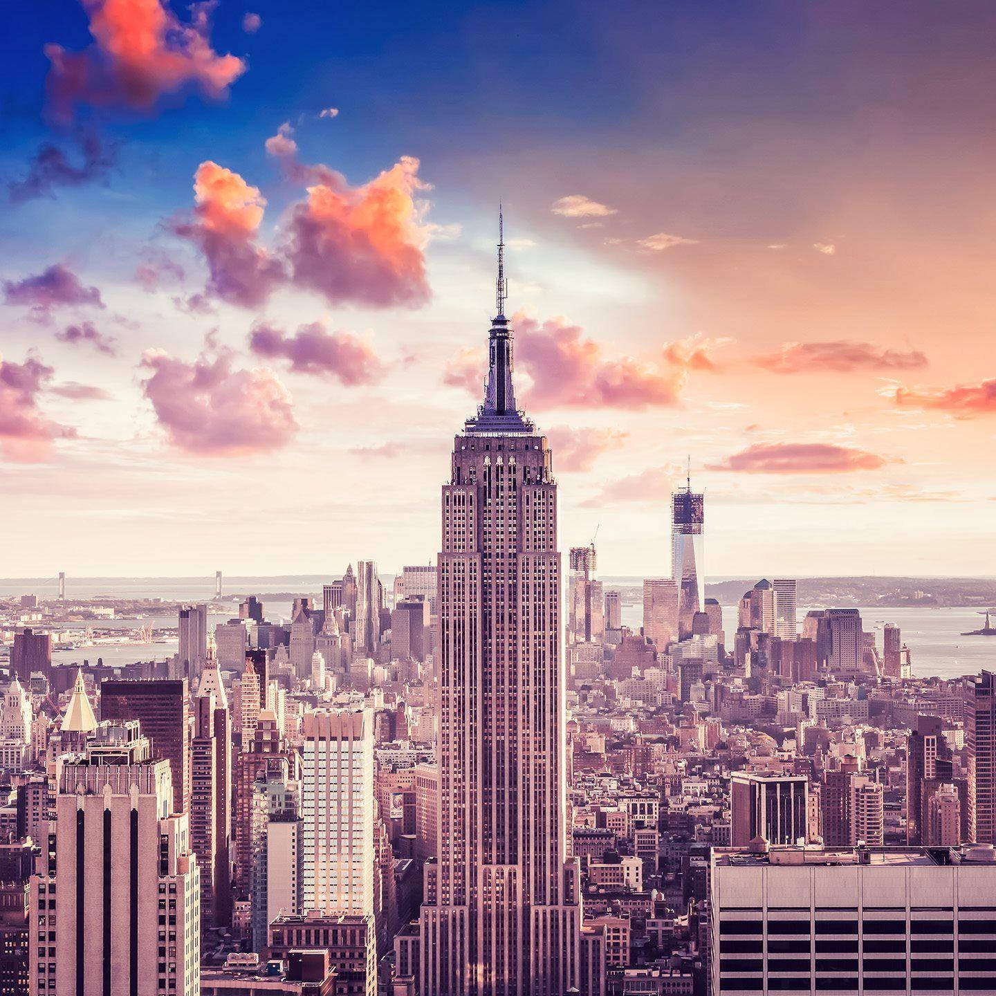 Pastel Pink Empire State Building Wallpaper