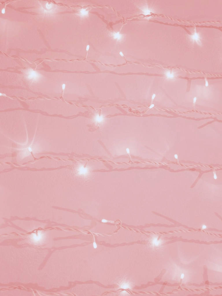 Pastel Pink Fairy Lights Aesthetic Tumblr Wallpaper