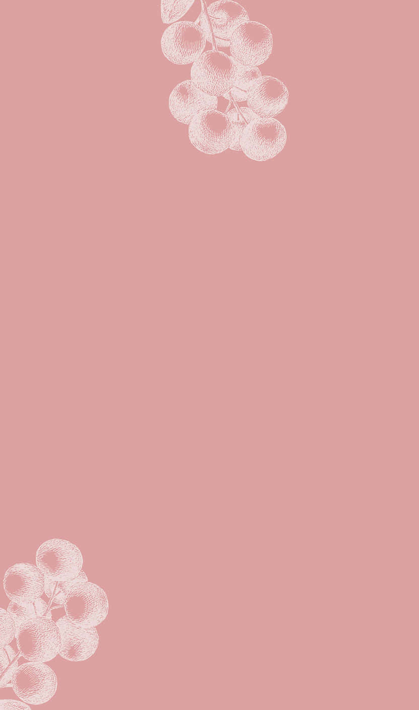 Pastel Pink Floral Sketch Art Wallpaper