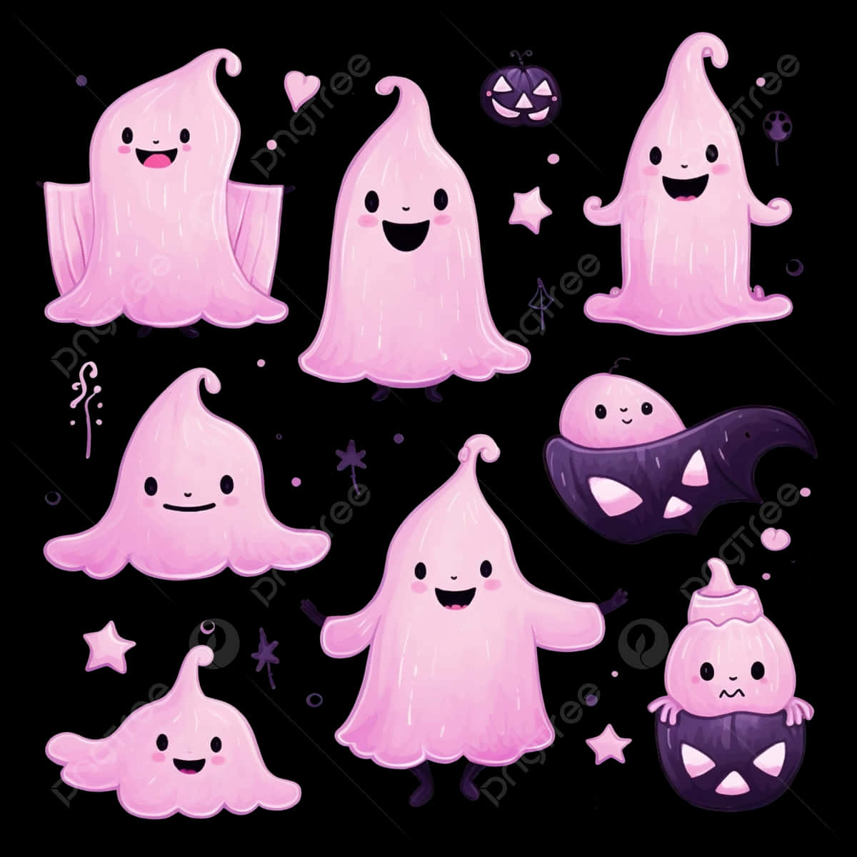Pastel_ Pink_ Ghost_ Collection Wallpaper
