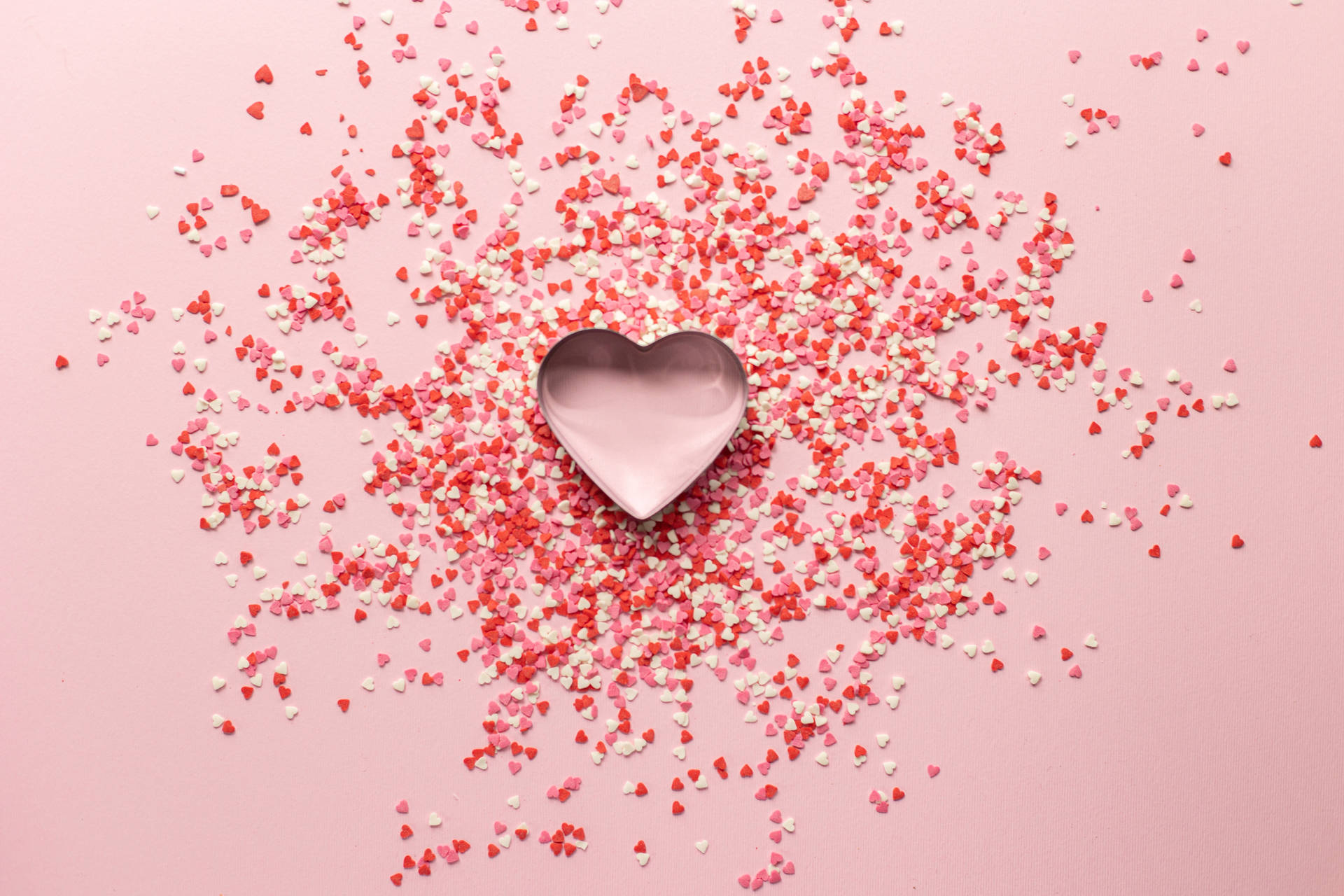 Pastel Pink Heart Cookie Cutter Wallpaper