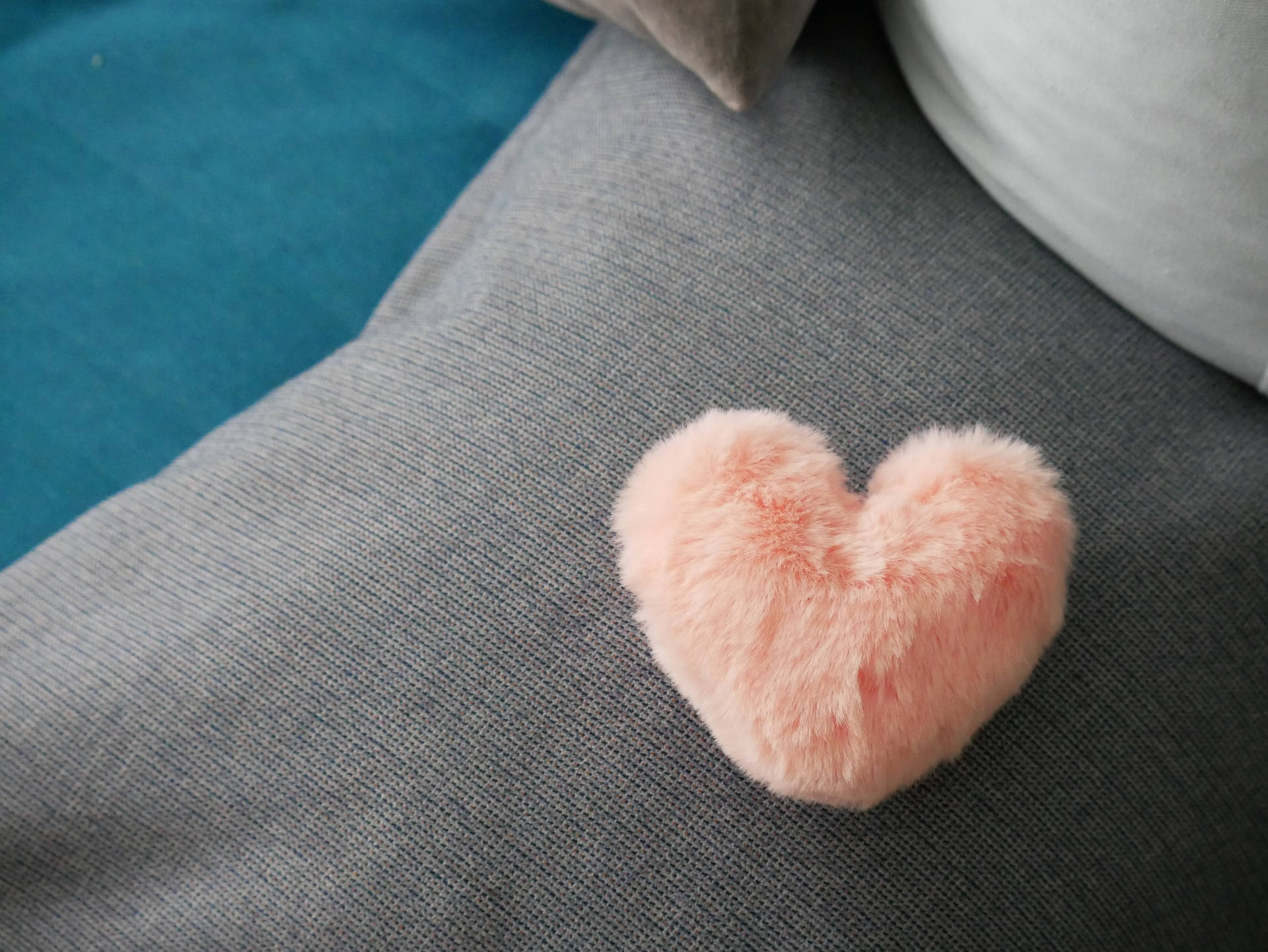 Pastel Pink Heart On Pillow