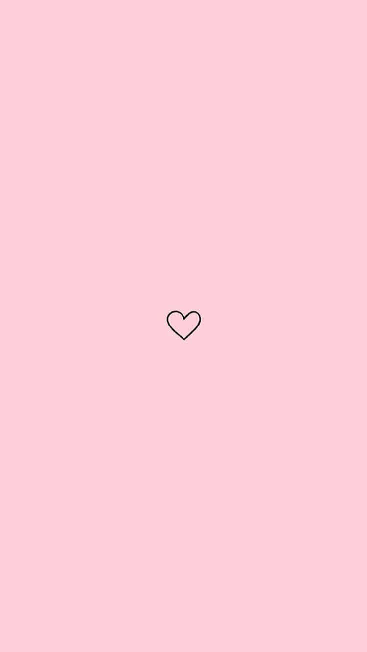 Pastel Pink Heart Simplicity Wallpaper