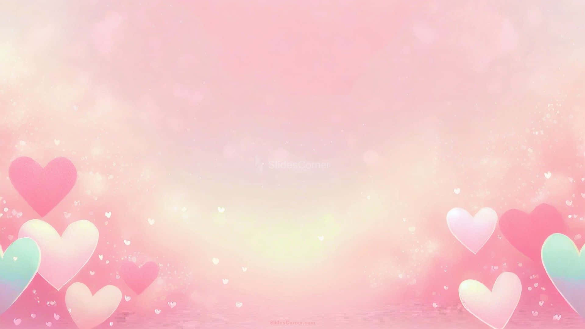 Pastel Pink Hearts Background Wallpaper