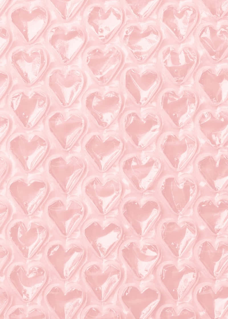 Pastel Pink Hearts Pattern Wallpaper