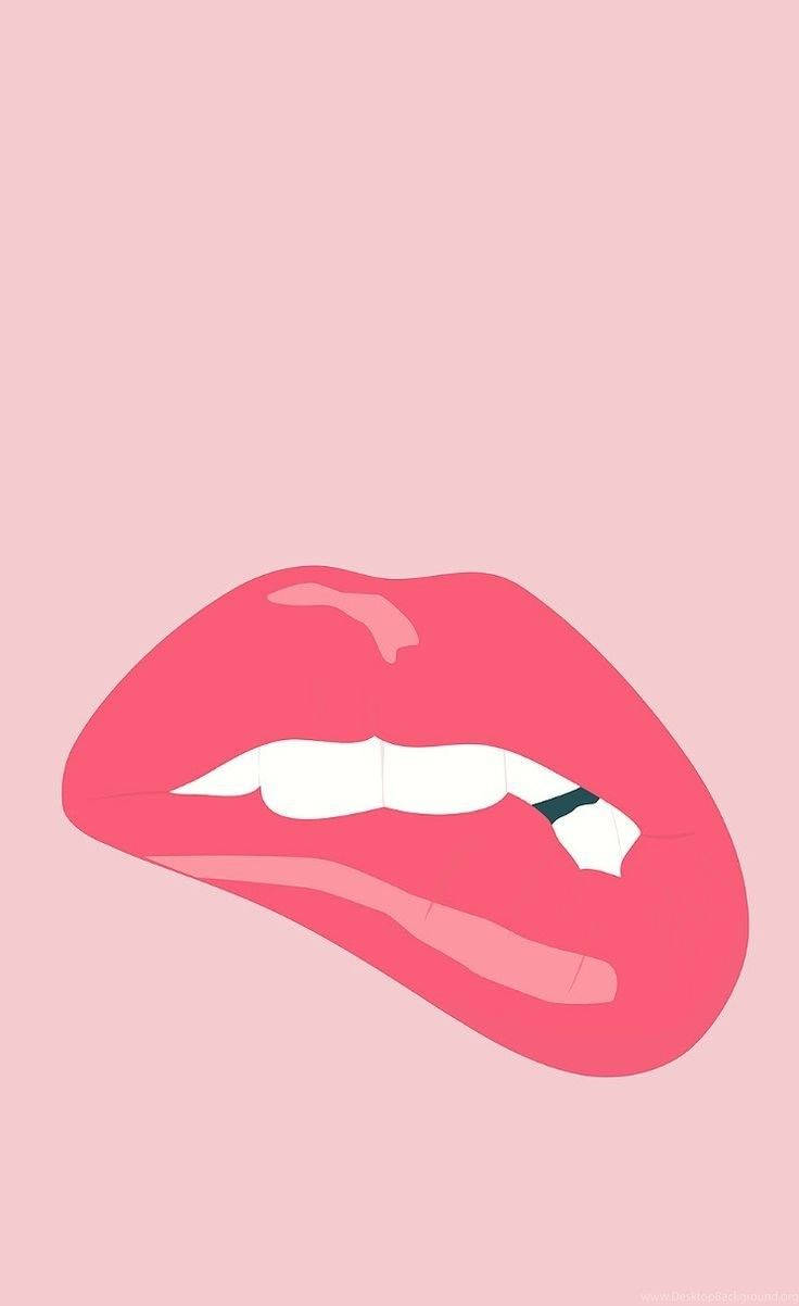 Pastel Pink Lips Iphone Wallpaper