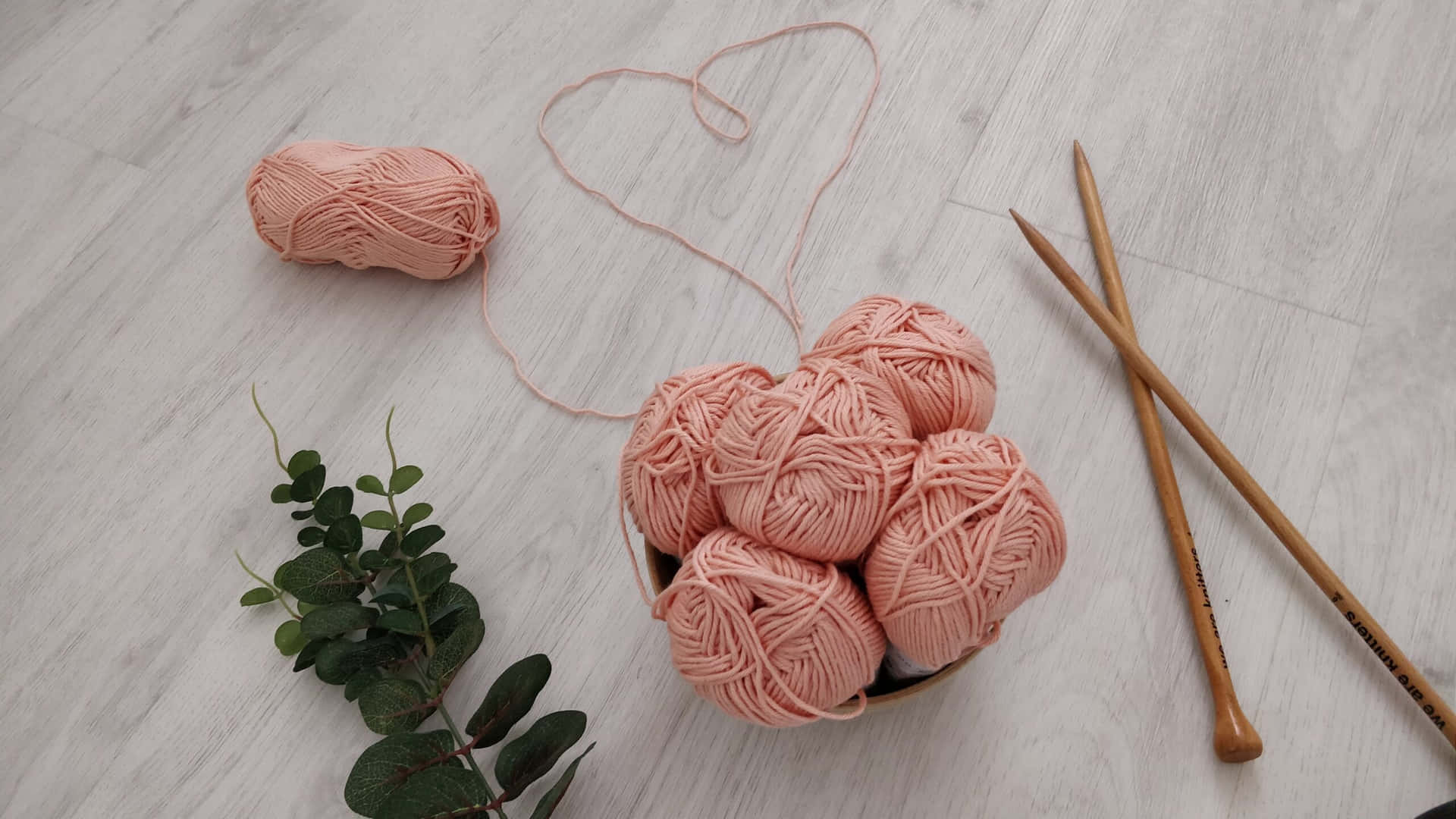 Pastel Pink Knitting Yarns Wallpaper