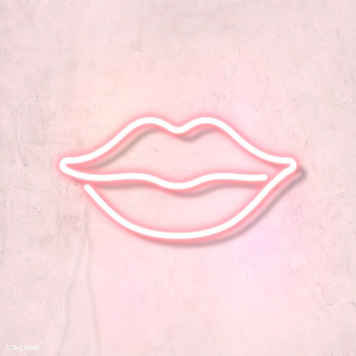 Pastel Pink Lips Sign Wallpaper