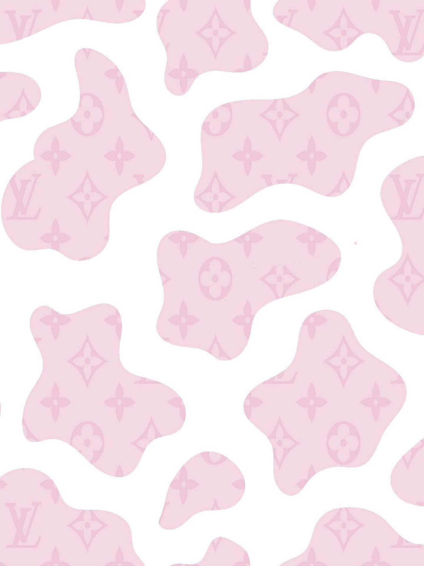 Pastel Pink Louis Vuitton Cow Print Wallpaper