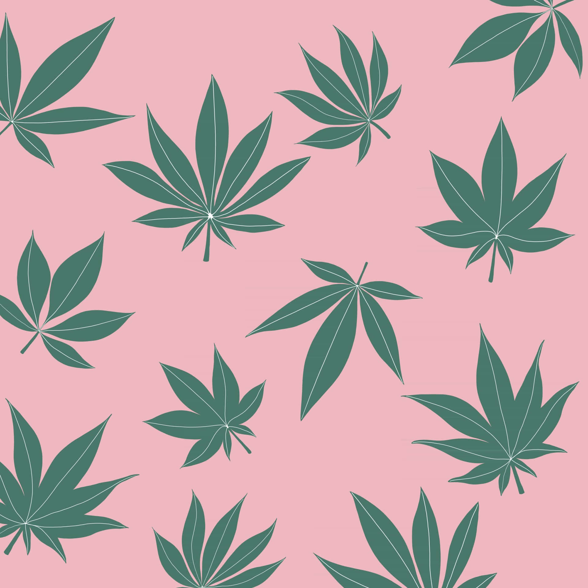 Lyse Lilla Marijuana Blade Mønster Wallpaper
