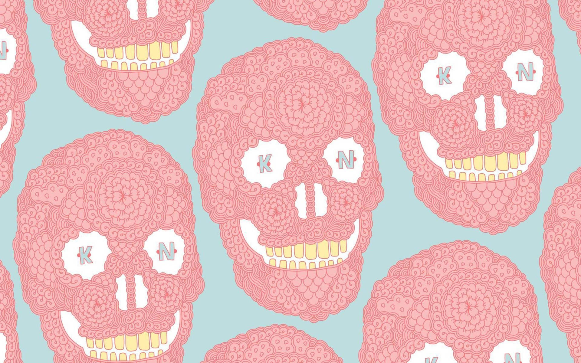 Pastel Pink Skull Aesthetic Indie Kid Wallpaper