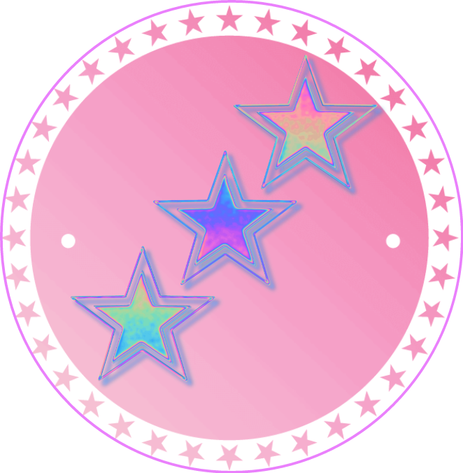 Pastel Pink Star Circle Graphic PNG