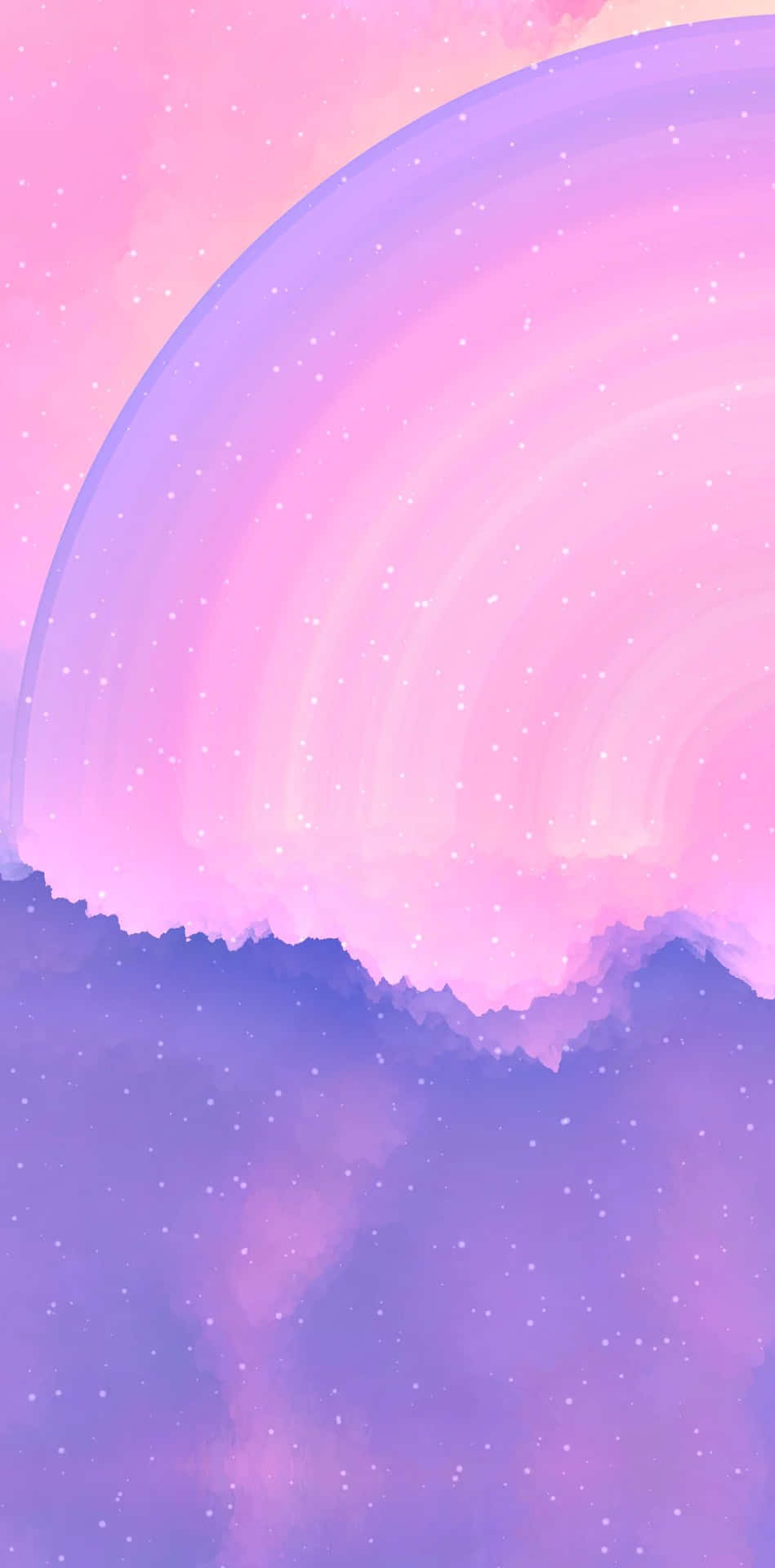 Pastel Planet Rising Over Mountains.jpg Wallpaper
