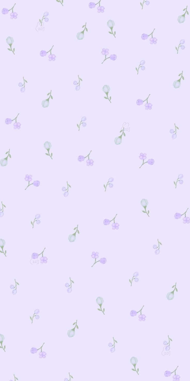 Pastel Purple Floral Pattern Wallpaper