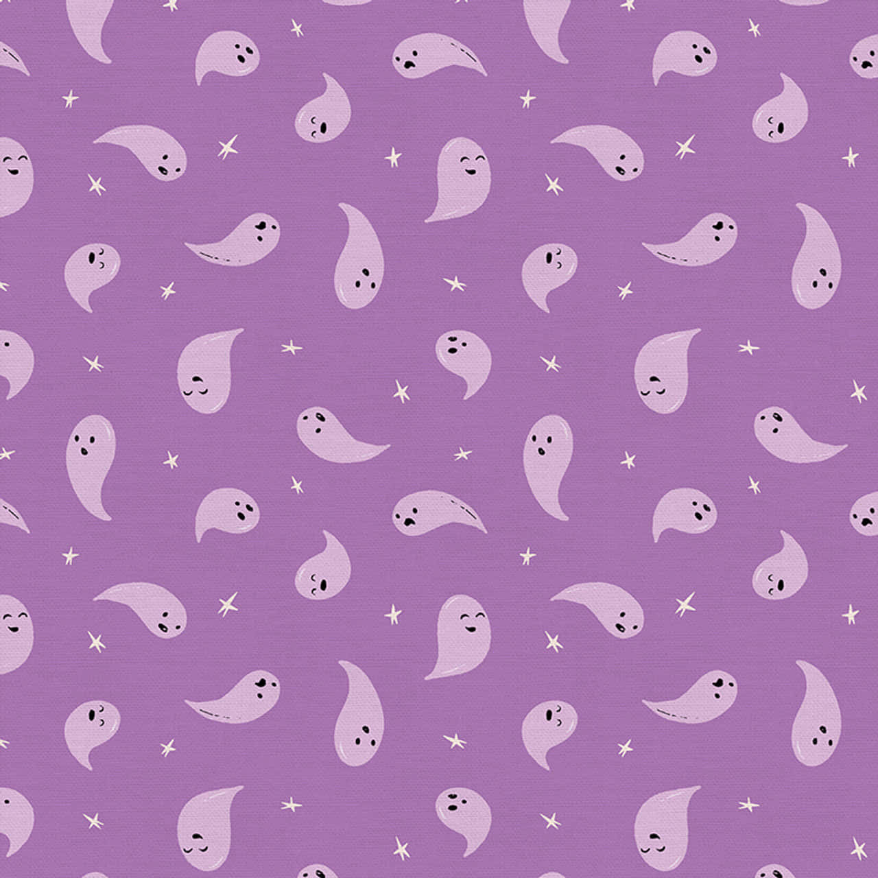 Pastel Purple Ghost Pattern Wallpaper