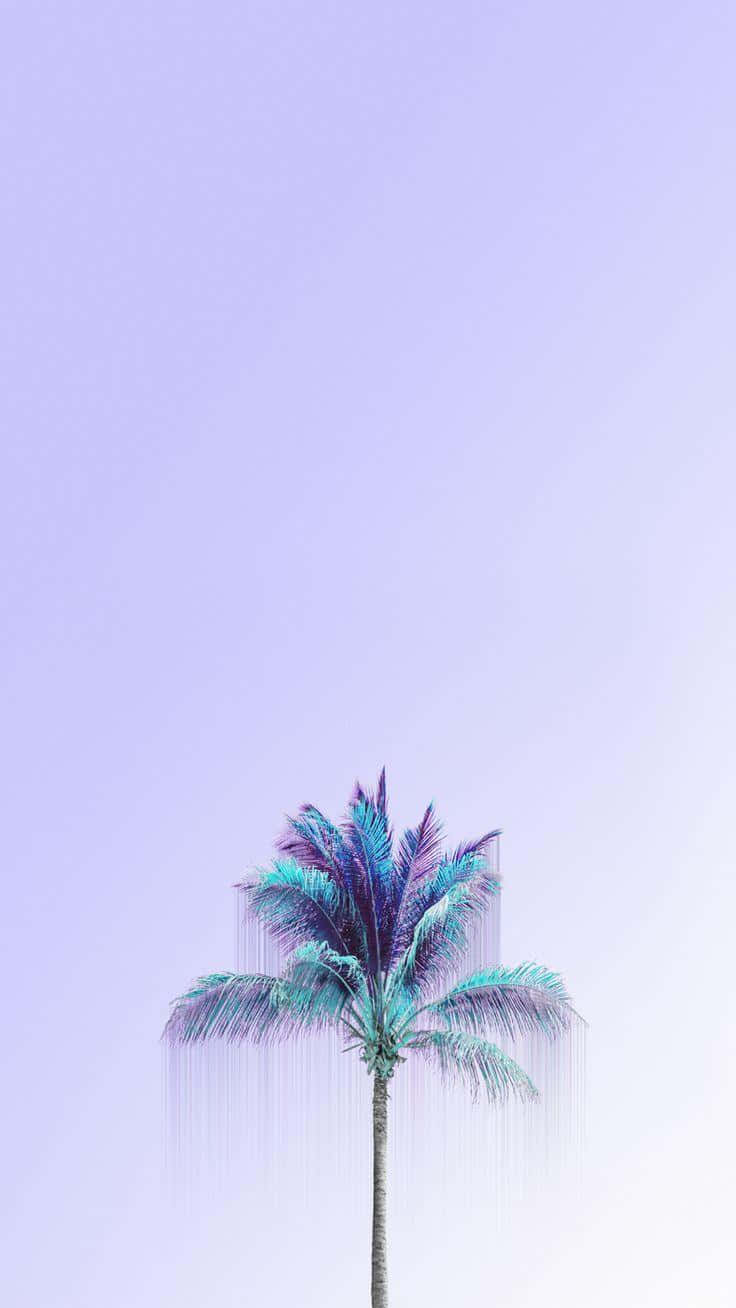 Pastel Purple Sky Palm Tree Aesthetic.jpg Wallpaper