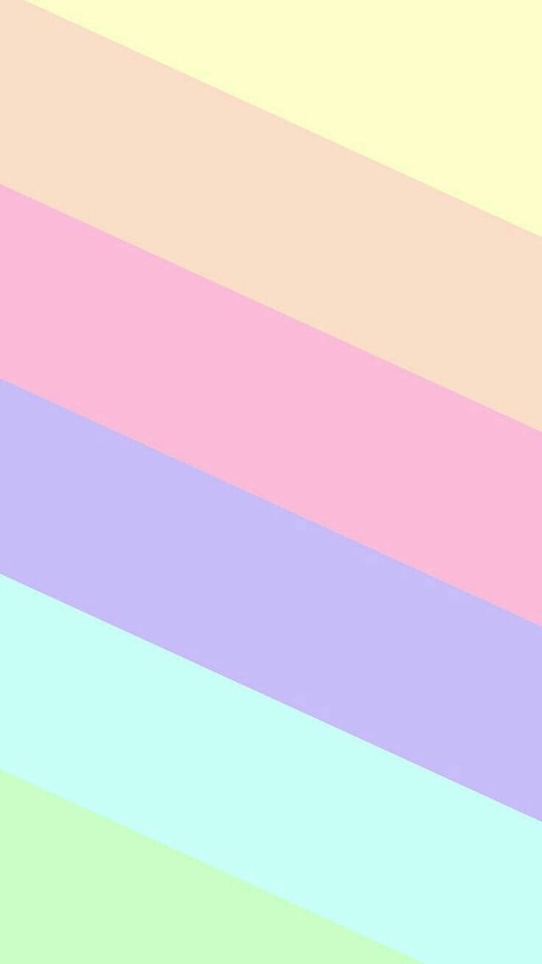 Pastel Rainbow Diagonal Stripes Wallpaper