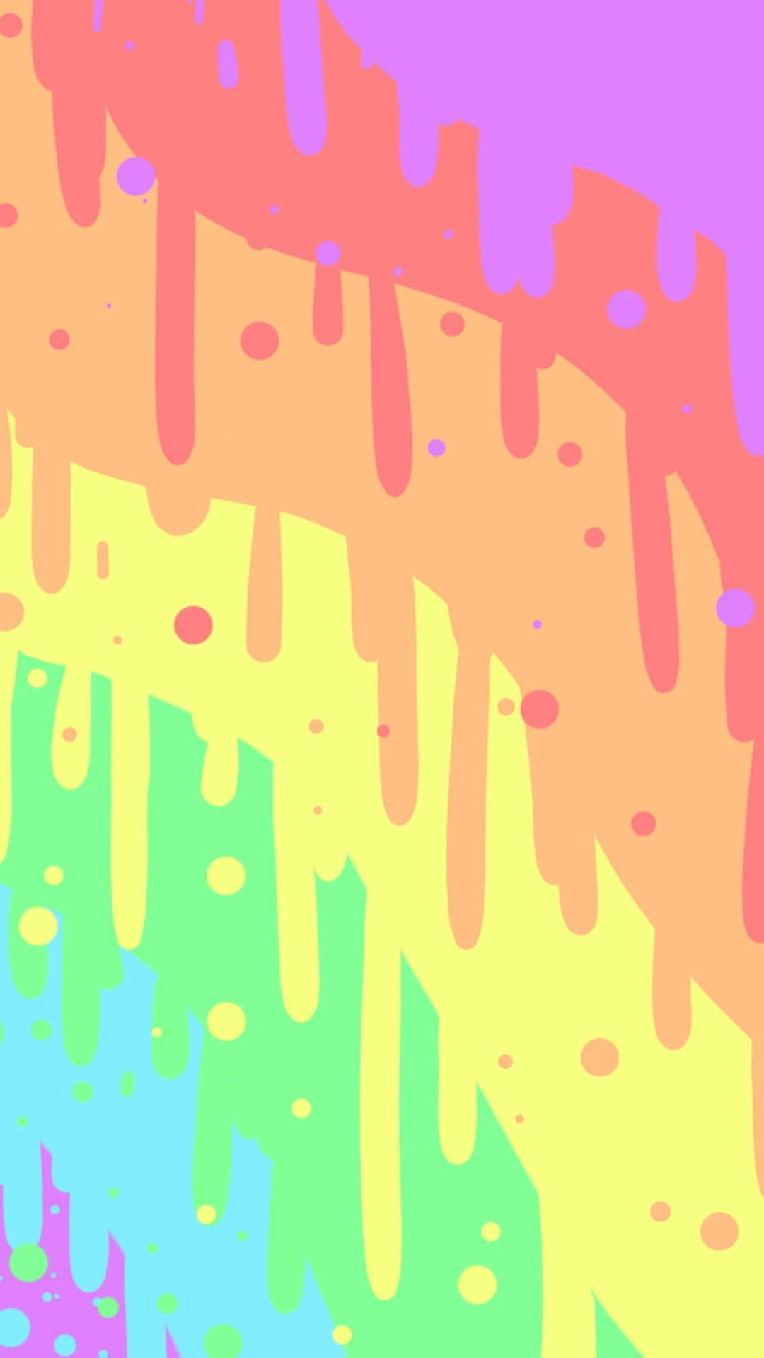 Pastel Rainbow Drip Art Wallpaper