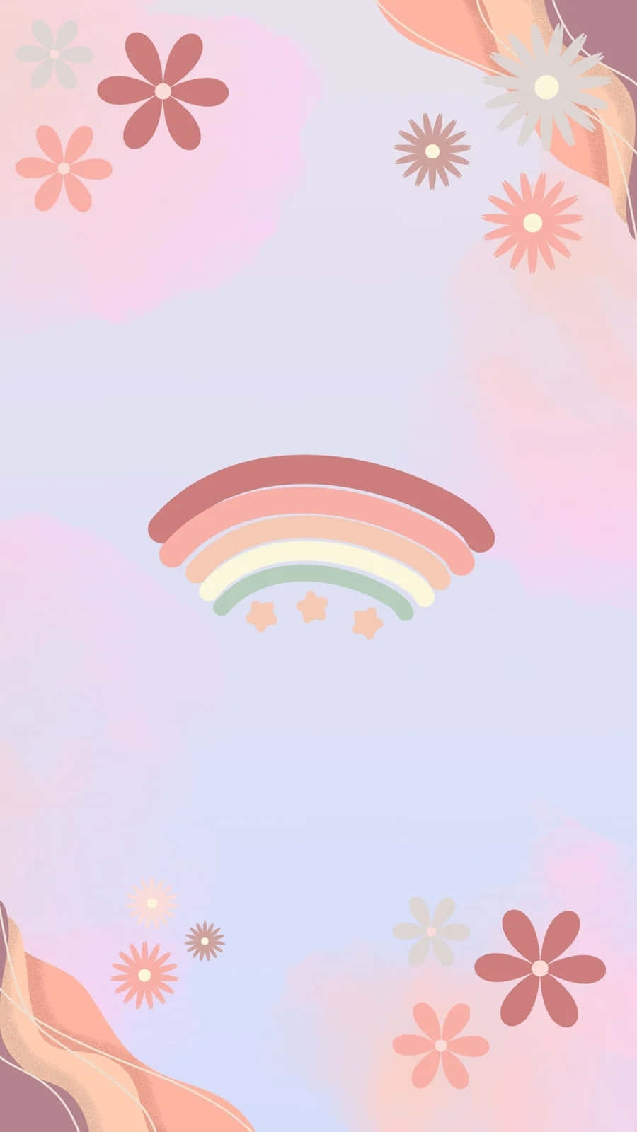 Pastel Rainbow Floral Background Wallpaper