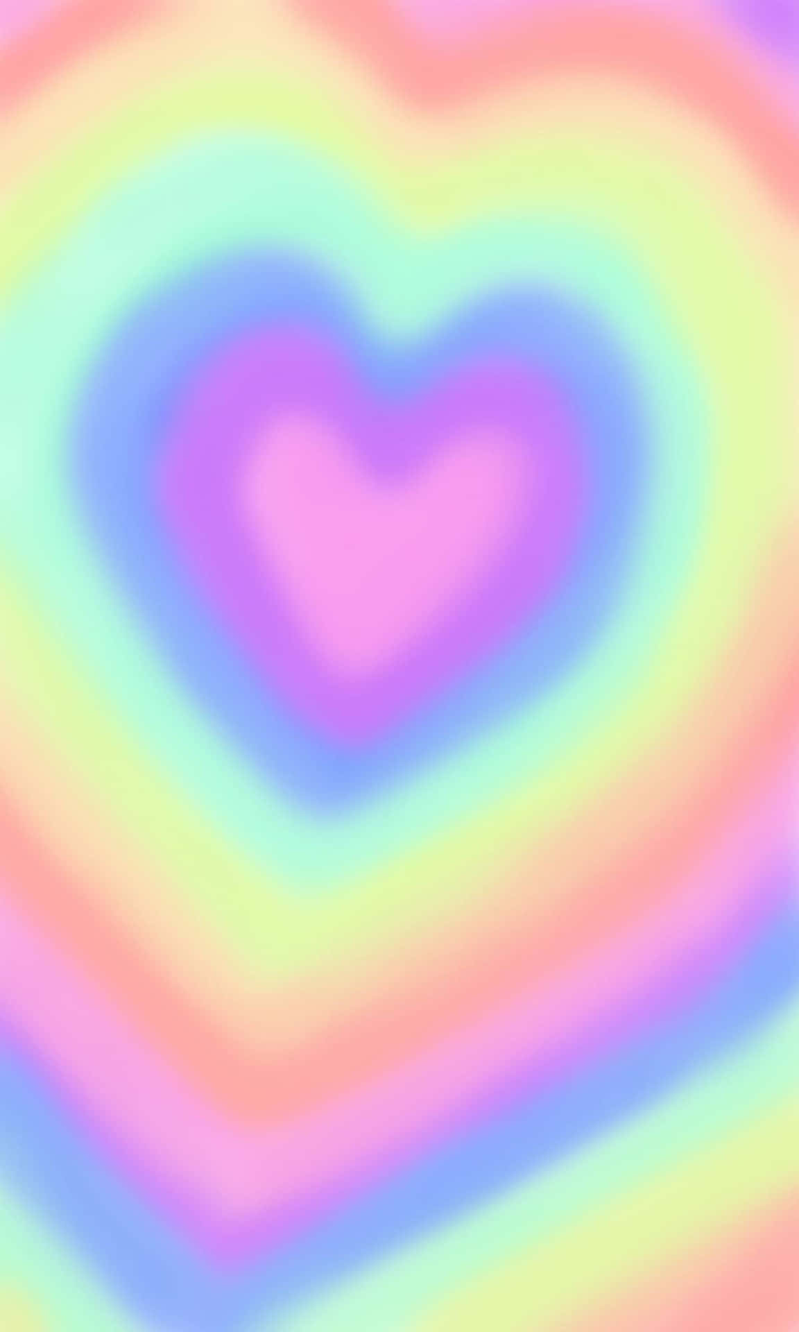 Pastel_ Rainbow_ Heart_ Background Wallpaper