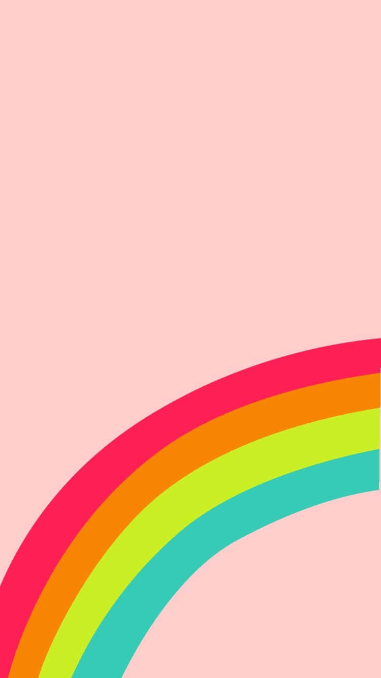a rainbow on a pink background Wallpaper