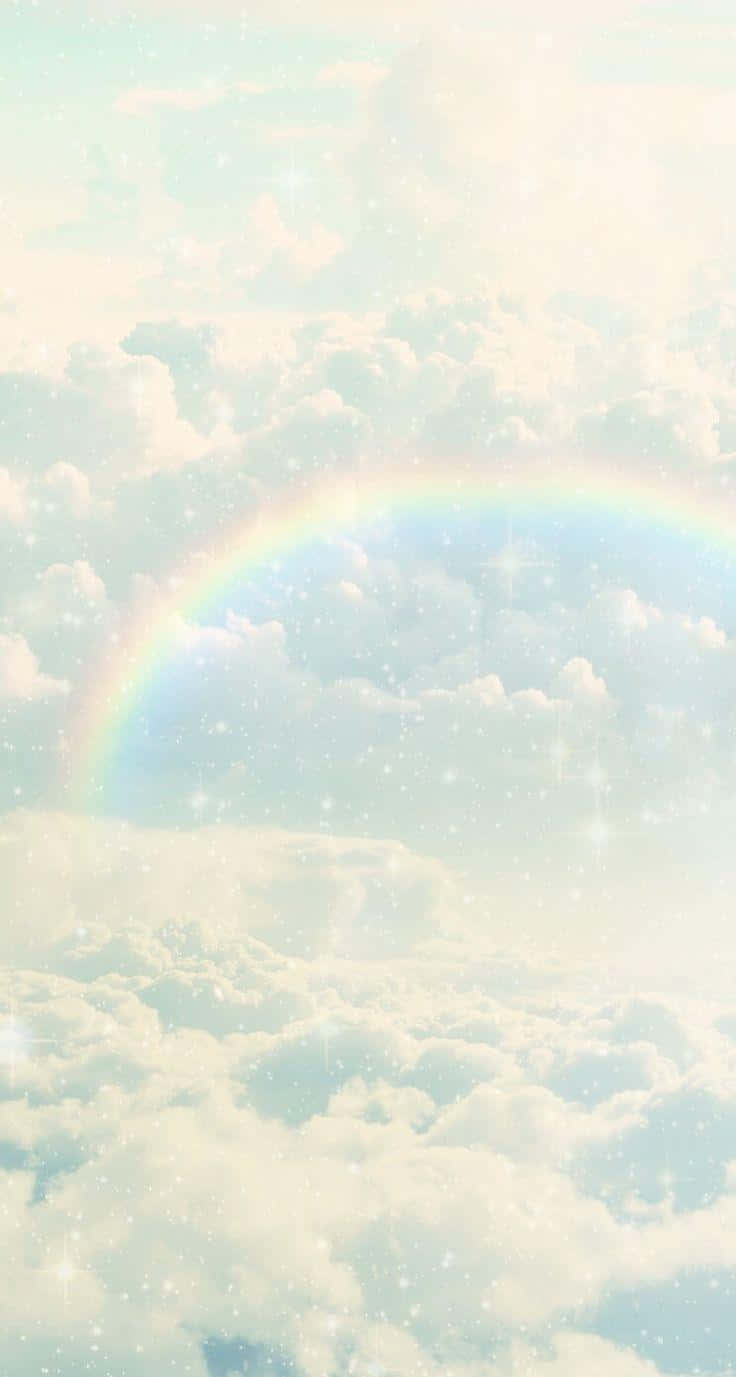 Oplevde Livlige Farver Af En Smuk Pastel-rainbow På Din Iphone. Wallpaper