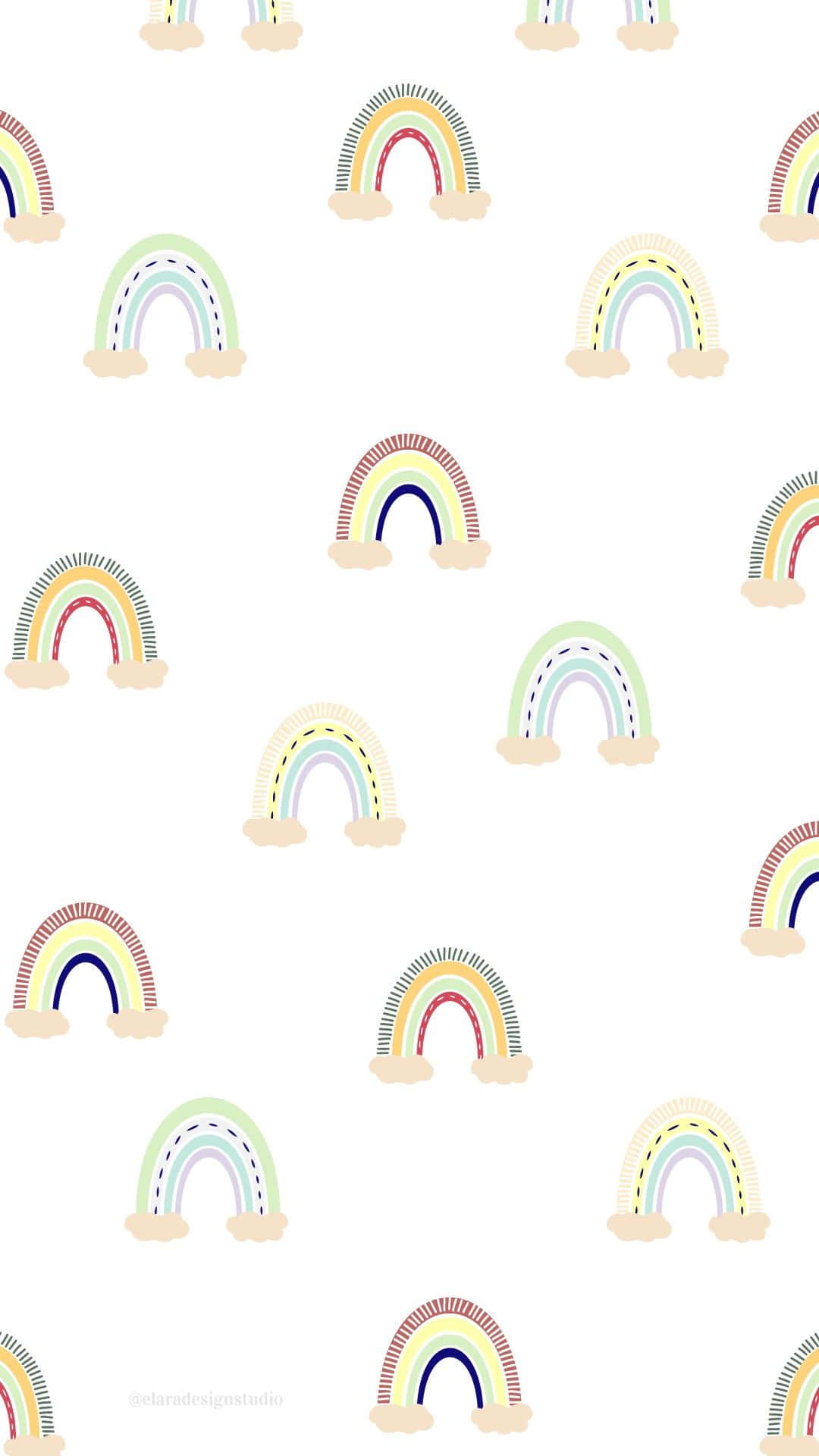 Einepastellfarbene Regenbogenpalette Auf Einem Iphone Wallpaper