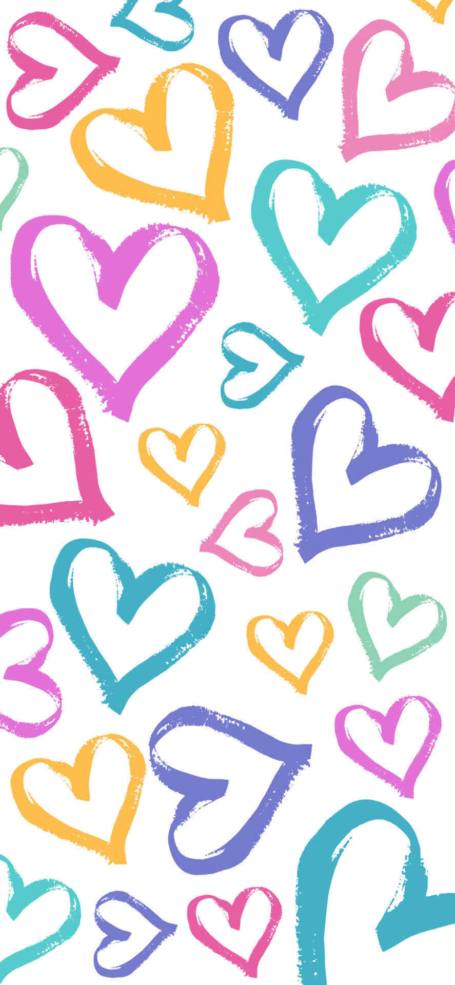 Colorful Heart Pattern Vector Wallpaper