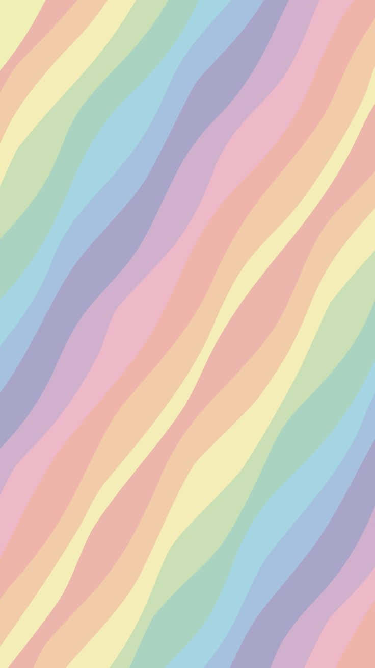 A Rainbow Striped Wallpaper With A Rainbow Pattern Wallpaper