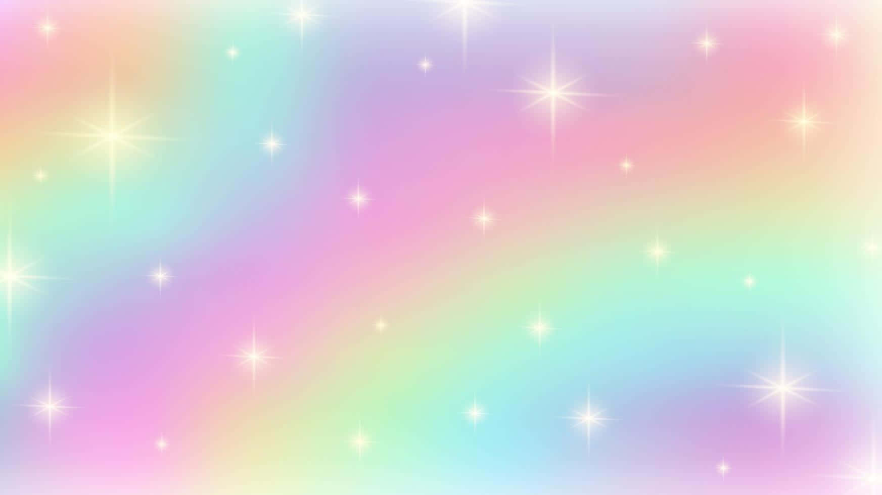 Pastel Rainbow Stars Background Wallpaper