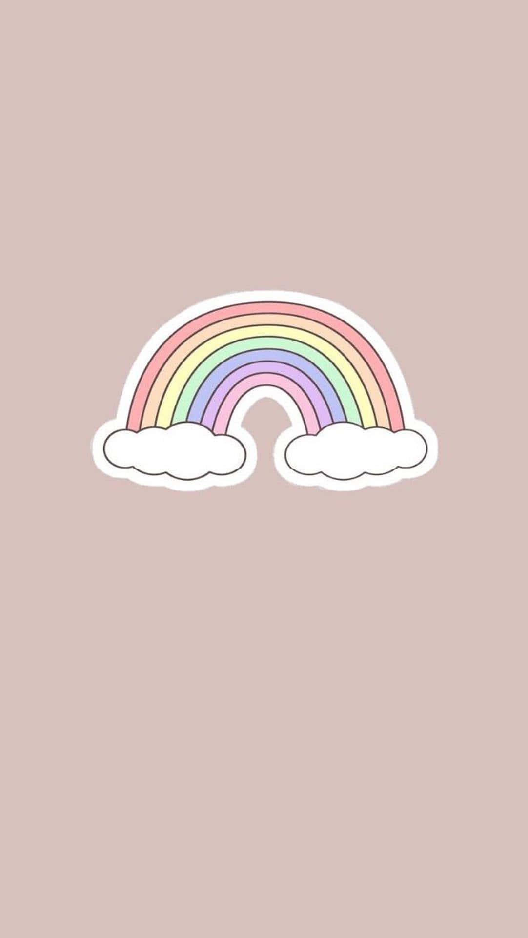 Pastel_ Rainbow_with_ Clouds Wallpaper