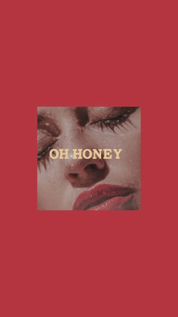 Oh Honey - A Woman's Face With A Red Background Wallpaper