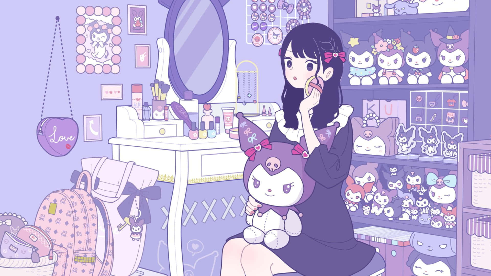 Pastel Room Anime Girl Wallpaper