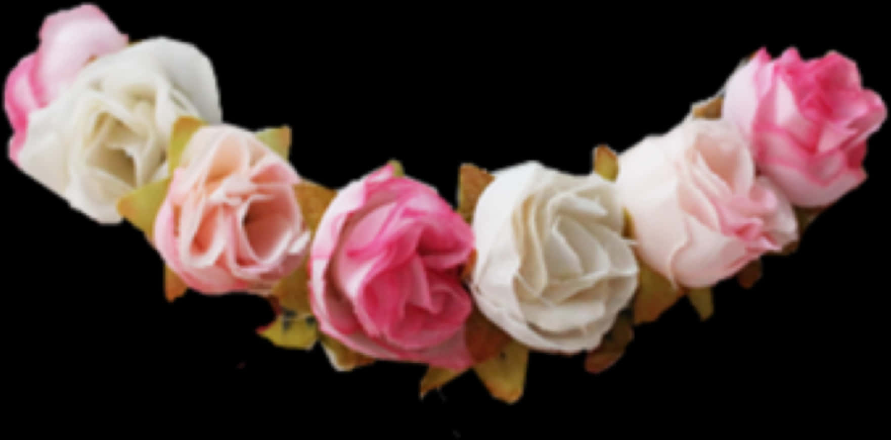 Pastel Rose Headband Floral Arrangement PNG