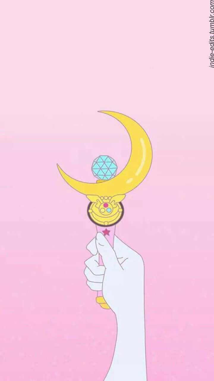 Sailormoon Pastel De La Luna Stick Fondo de pantalla