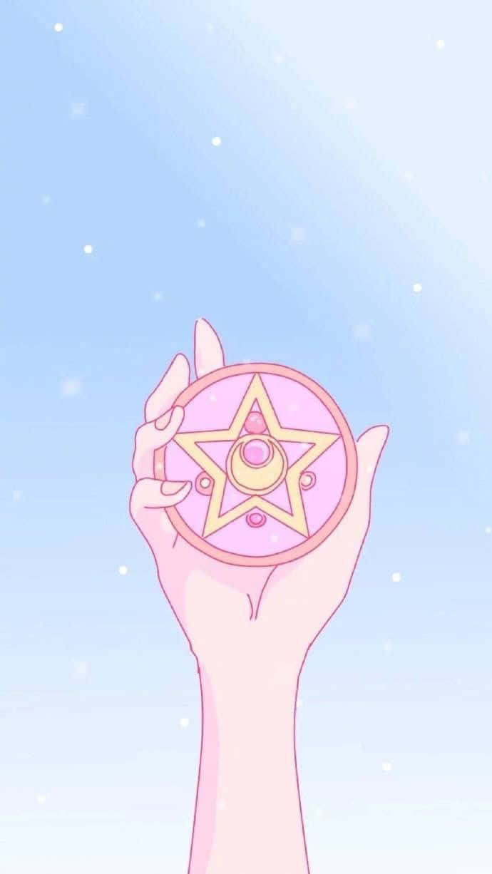 Locketde La Estrella De Cristal De Sailor Moon En Tonos Pastel Fondo de pantalla