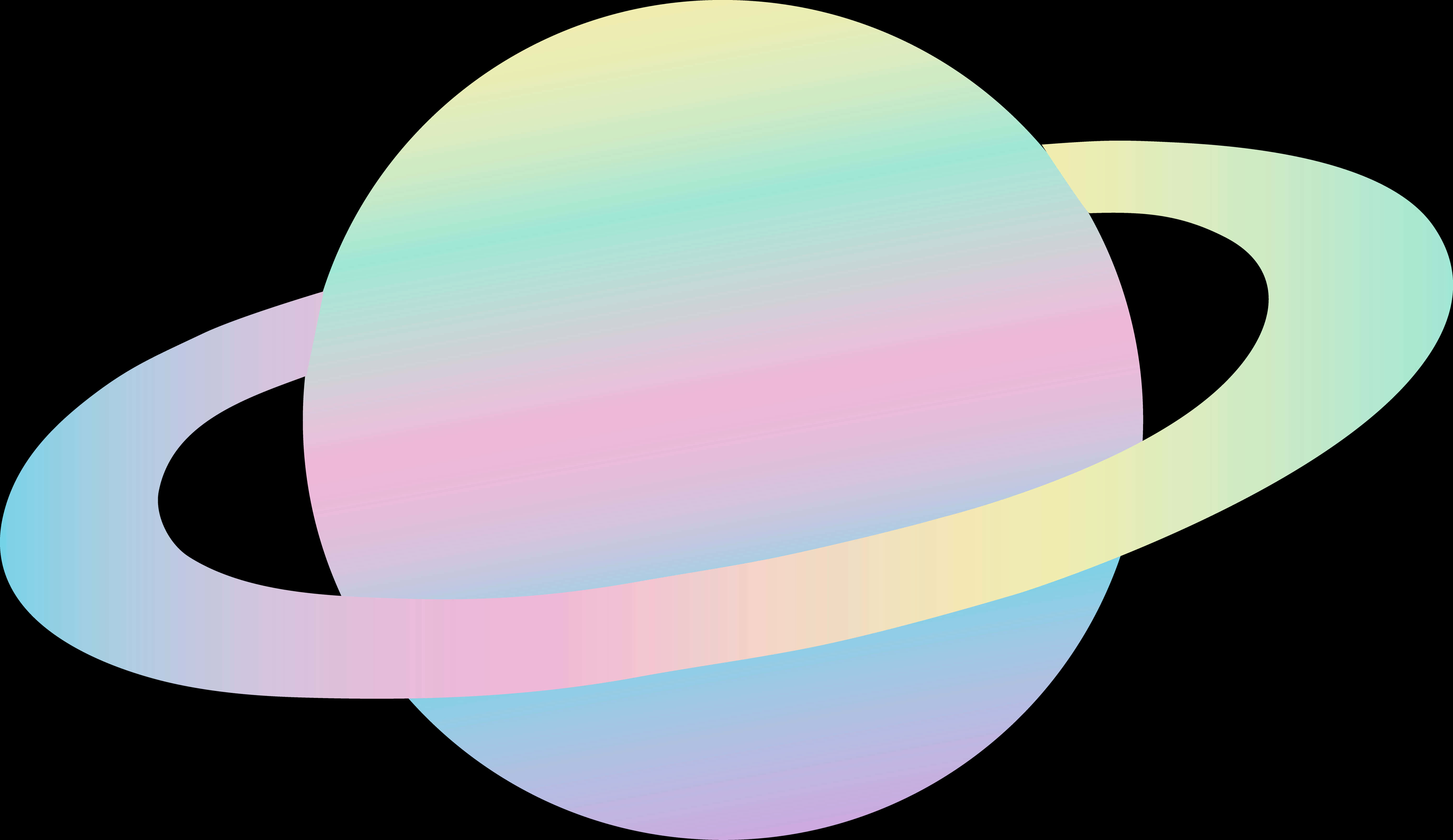 Pastel Saturn Illustration PNG