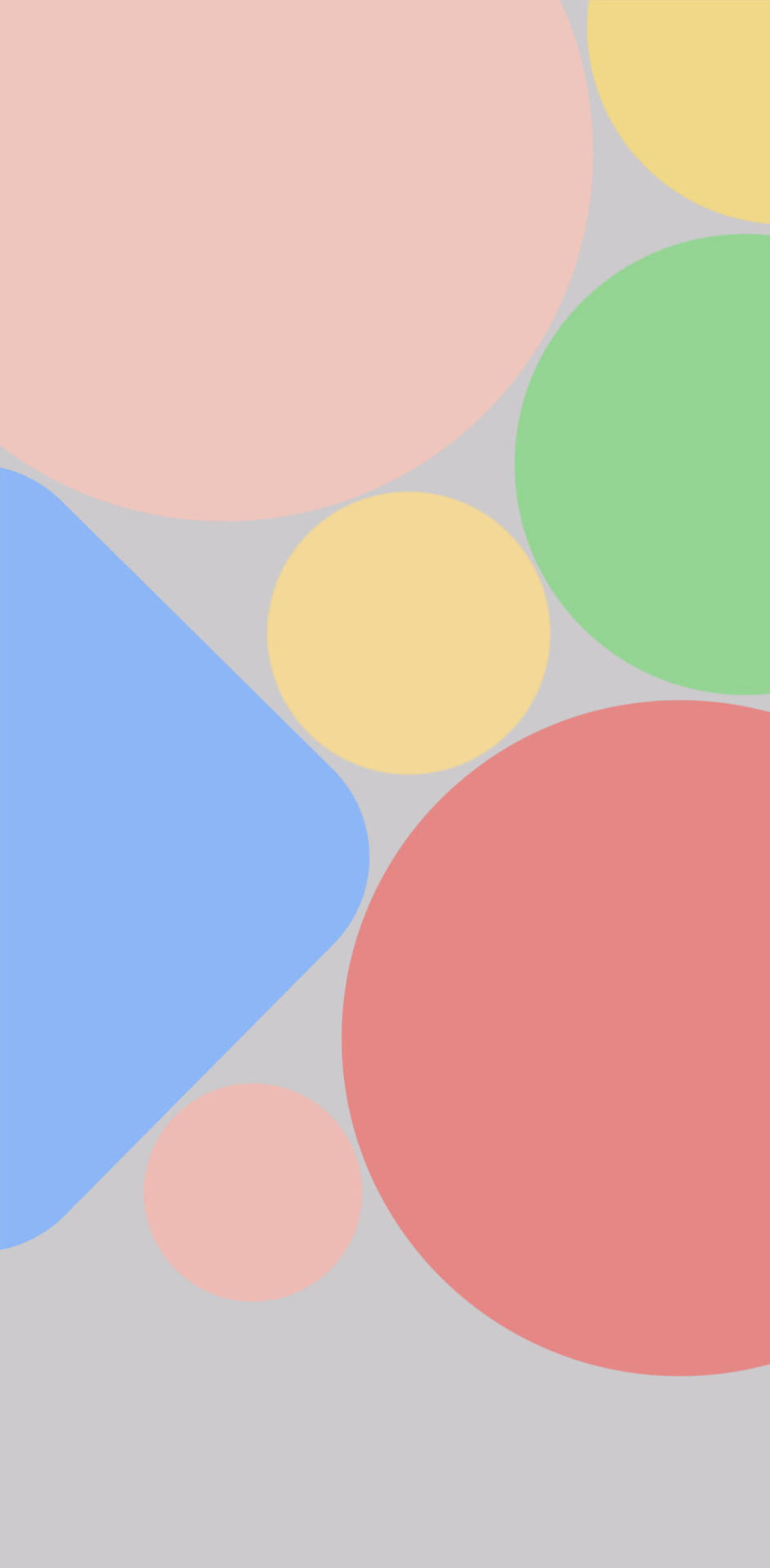 Google Pixel 4a on a pastel shapes backdrop Wallpaper