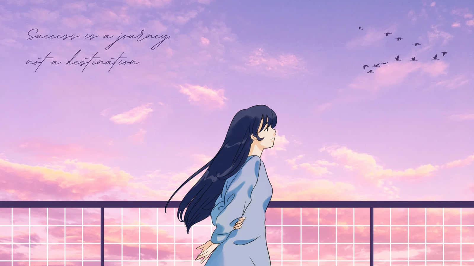 Pastel Sky Anime Girl Inspiration Wallpaper