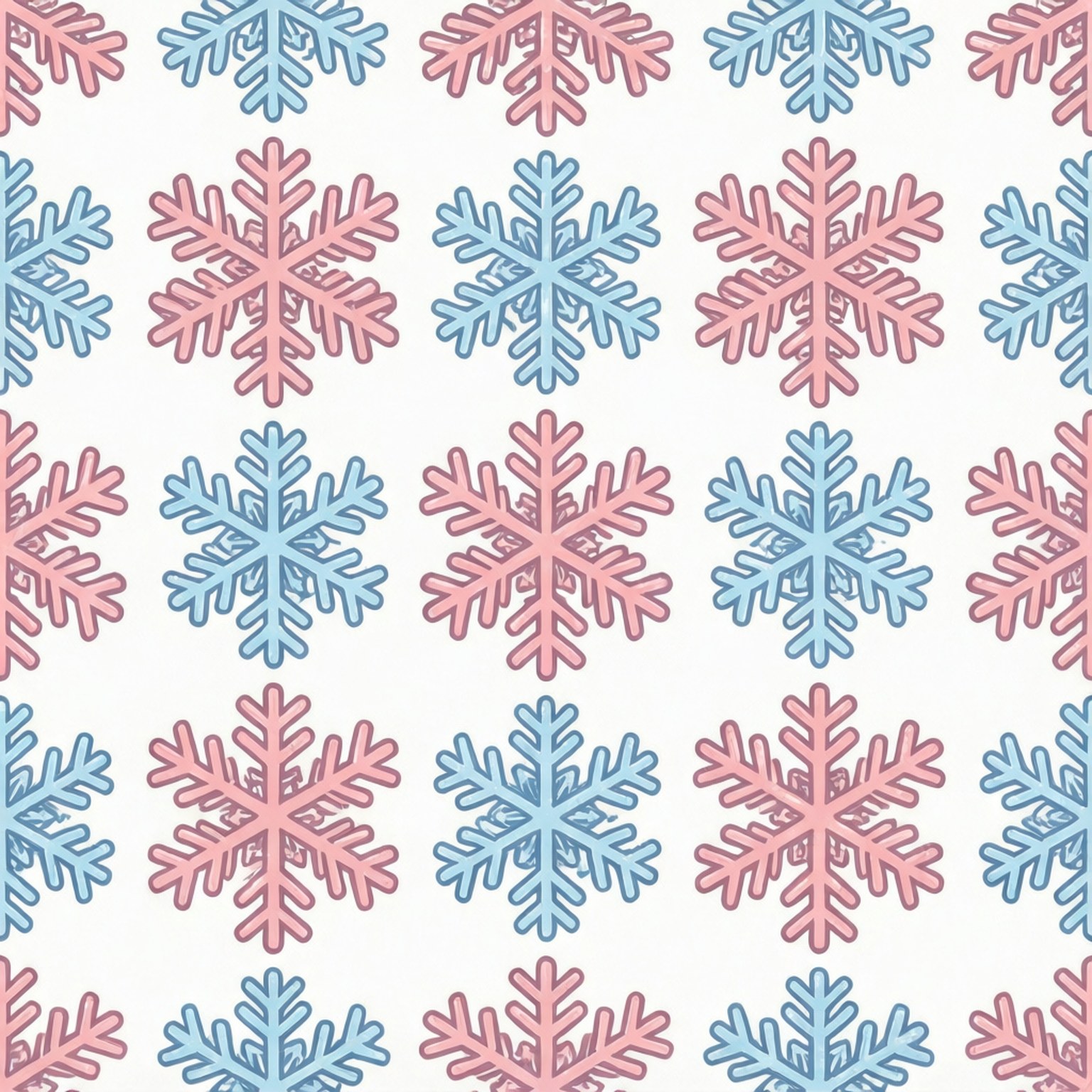 Pastell-Schneeflockenmuster Hintergrundbilder — Ein süßes und weiches sich wiederholendes Muster aus pastellfarbenen Schneeflocken, perfekt für eine sanfte Wintertapete.