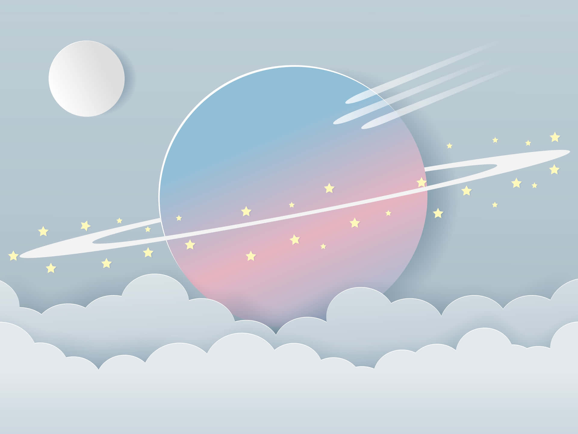 Pastel_ Space_ Aesthetic_with_ Planet_and_ Stars.jpg Wallpaper