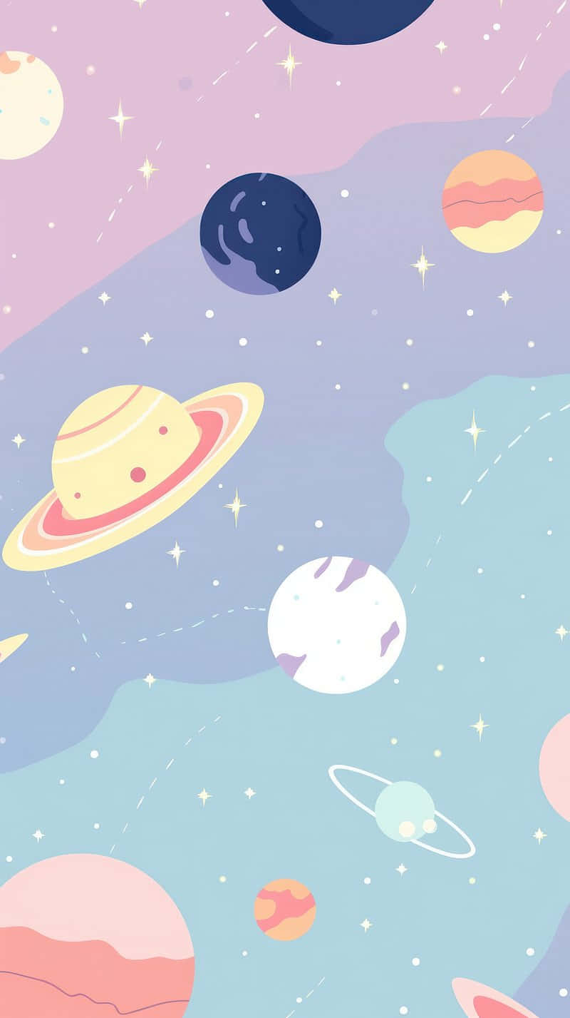 Pastel Space Illustration Wallpaper