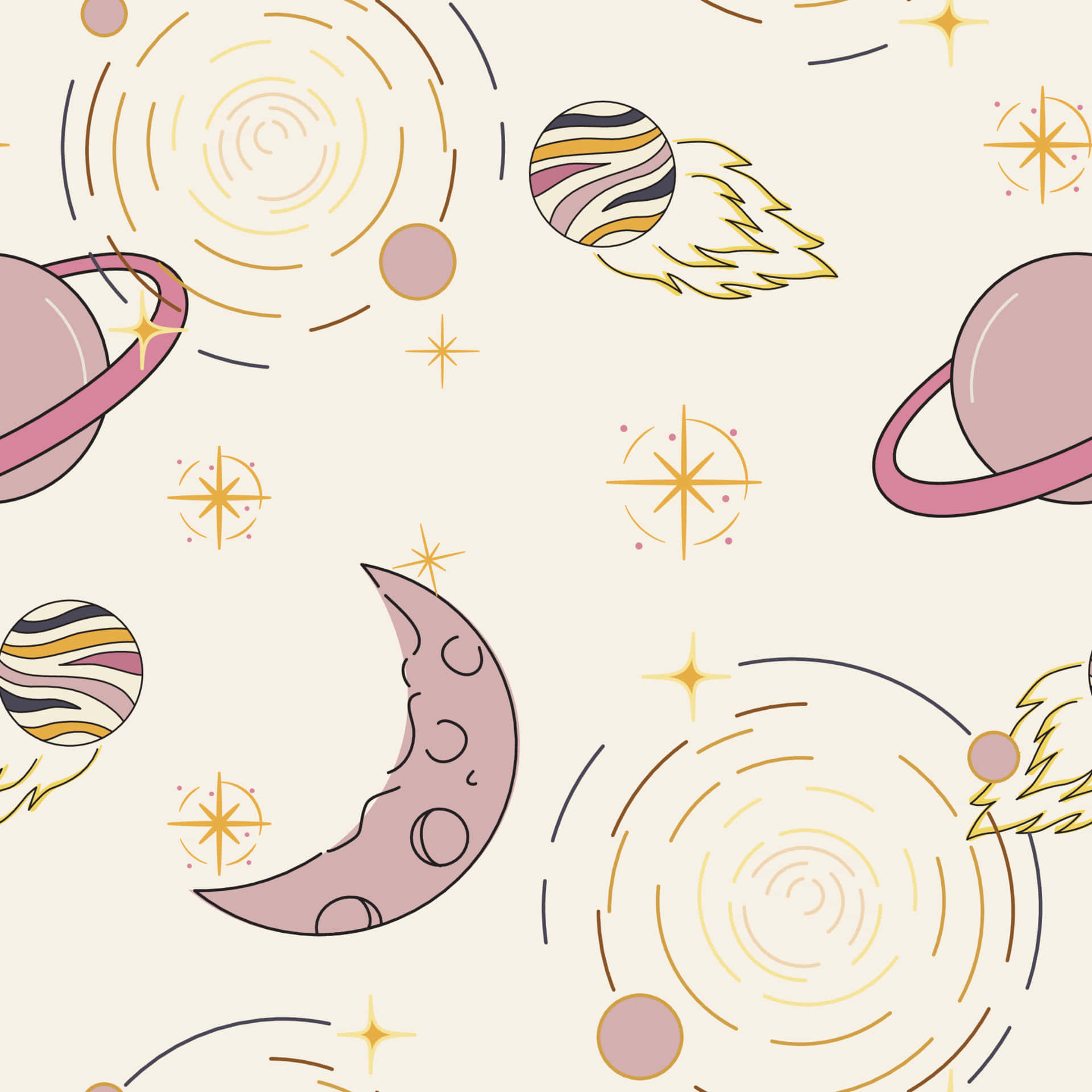 Pastel_ Space_ Pattern Wallpaper