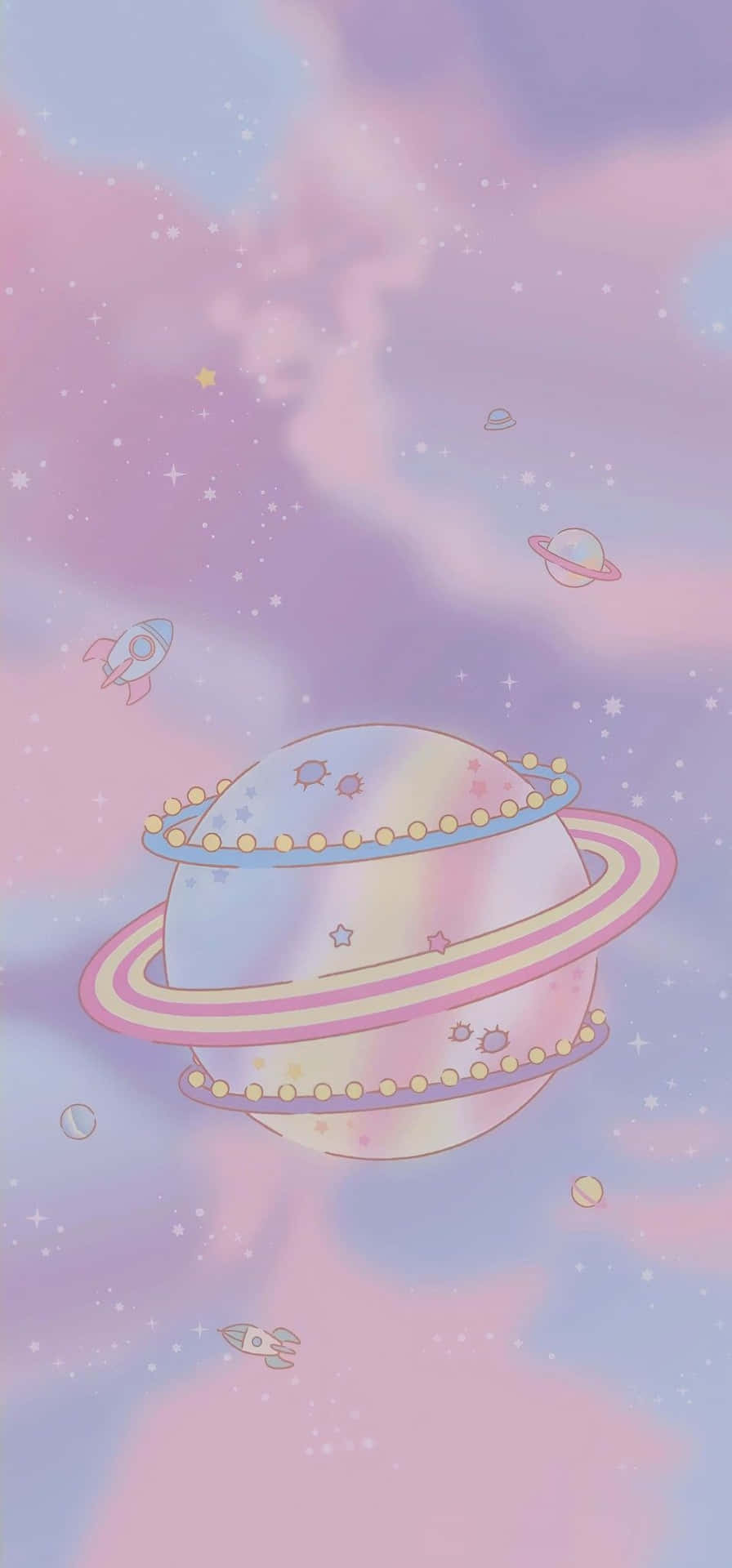 Pastel Space Ring Planet Aesthetic.jpg Wallpaper