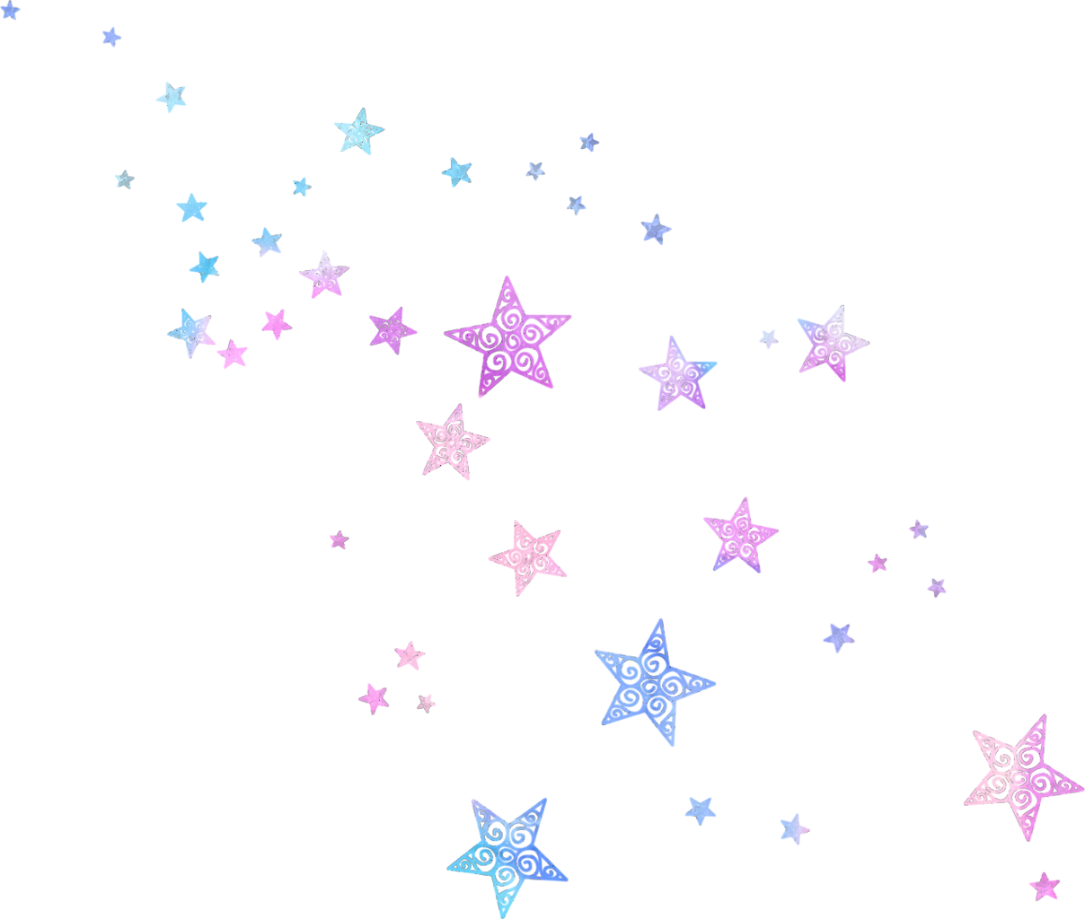 Pastel Stars Pattern PNG