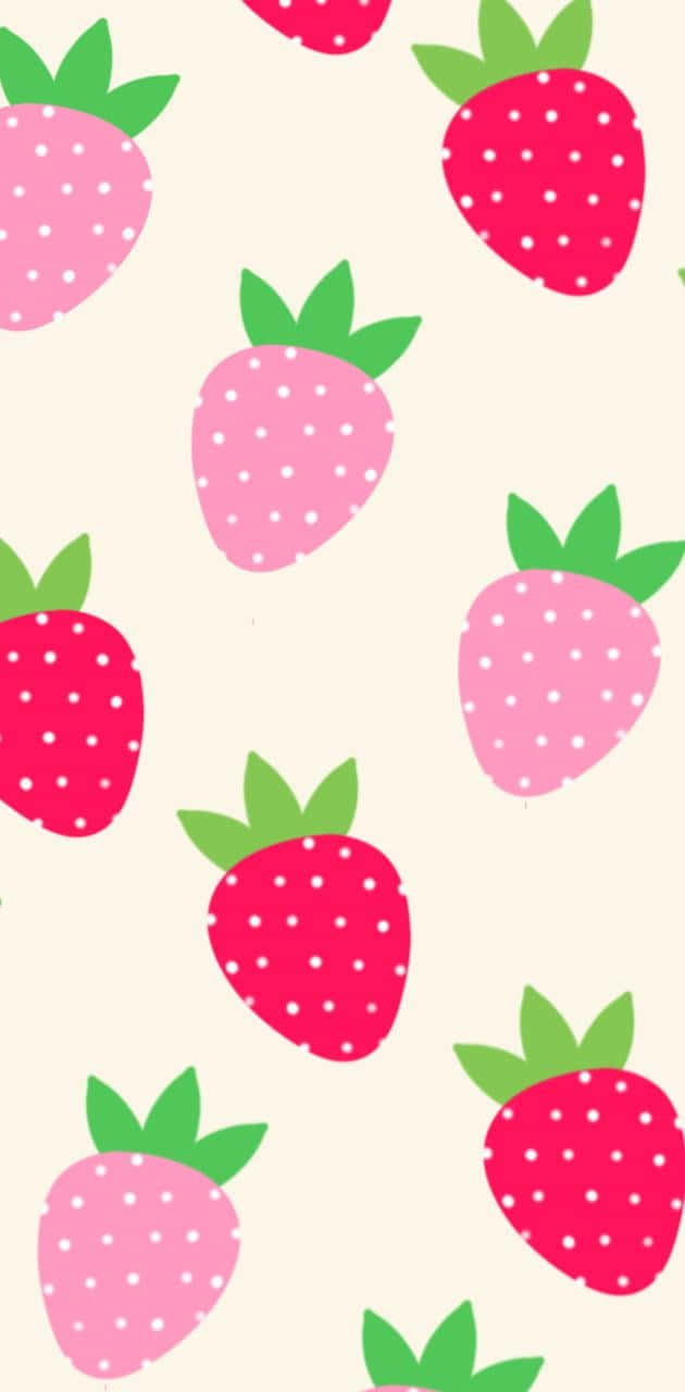 Einkorb Mit Pastellfarbenen Erdbeeren, Bereit Zum Pflücken Und Genießen. Wallpaper