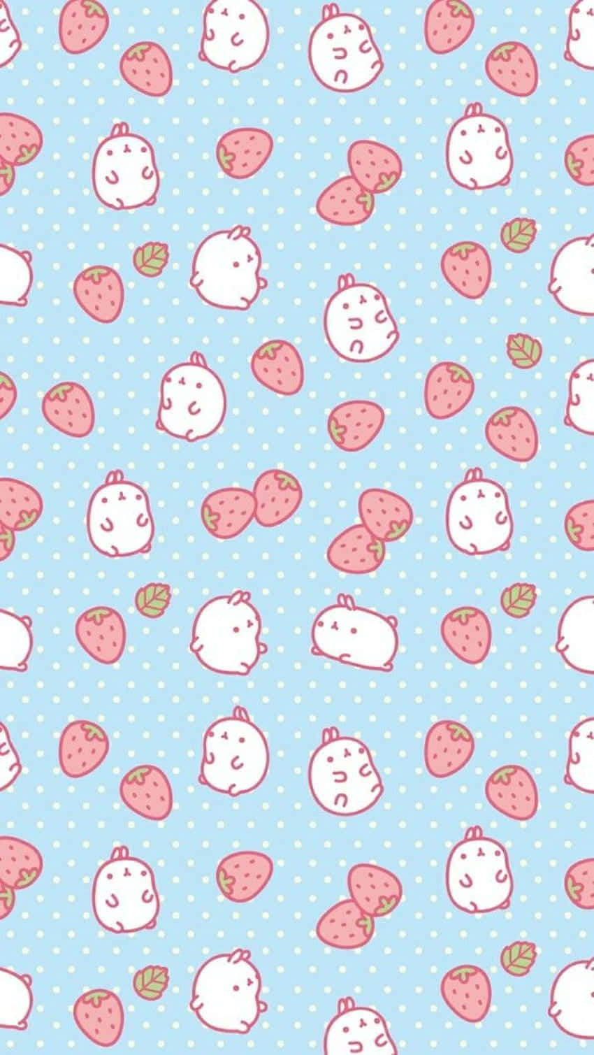 Deliciously Sweet Pastel Strawberries Wallpaper