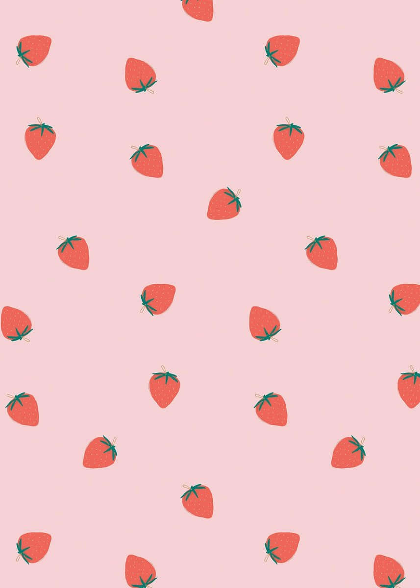 Funny Cute Cartoon Big And Little Berries Of Strawberry In The Chaotic  Order The Seamless Vector Background The Smiling And Laughing Kawaii  Emoji Strawberries The Wallpaper For Kids With The Red Fruits