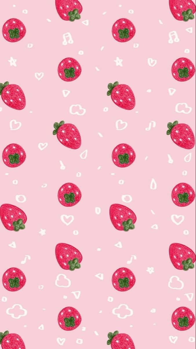 Pastel sød jordbær Wallpaper