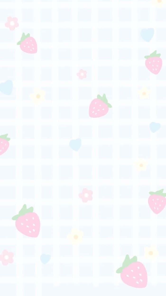 Nyd den søde, pastelfarvede smag af en moden jordbær med denne tapet. Wallpaper